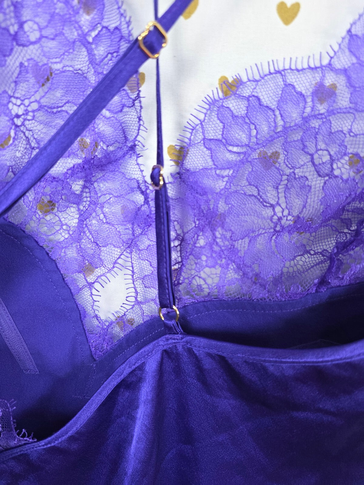 Victorias Secret Purple Sexy Satin Slip Dress Nightie Lingerie Large Strappy
