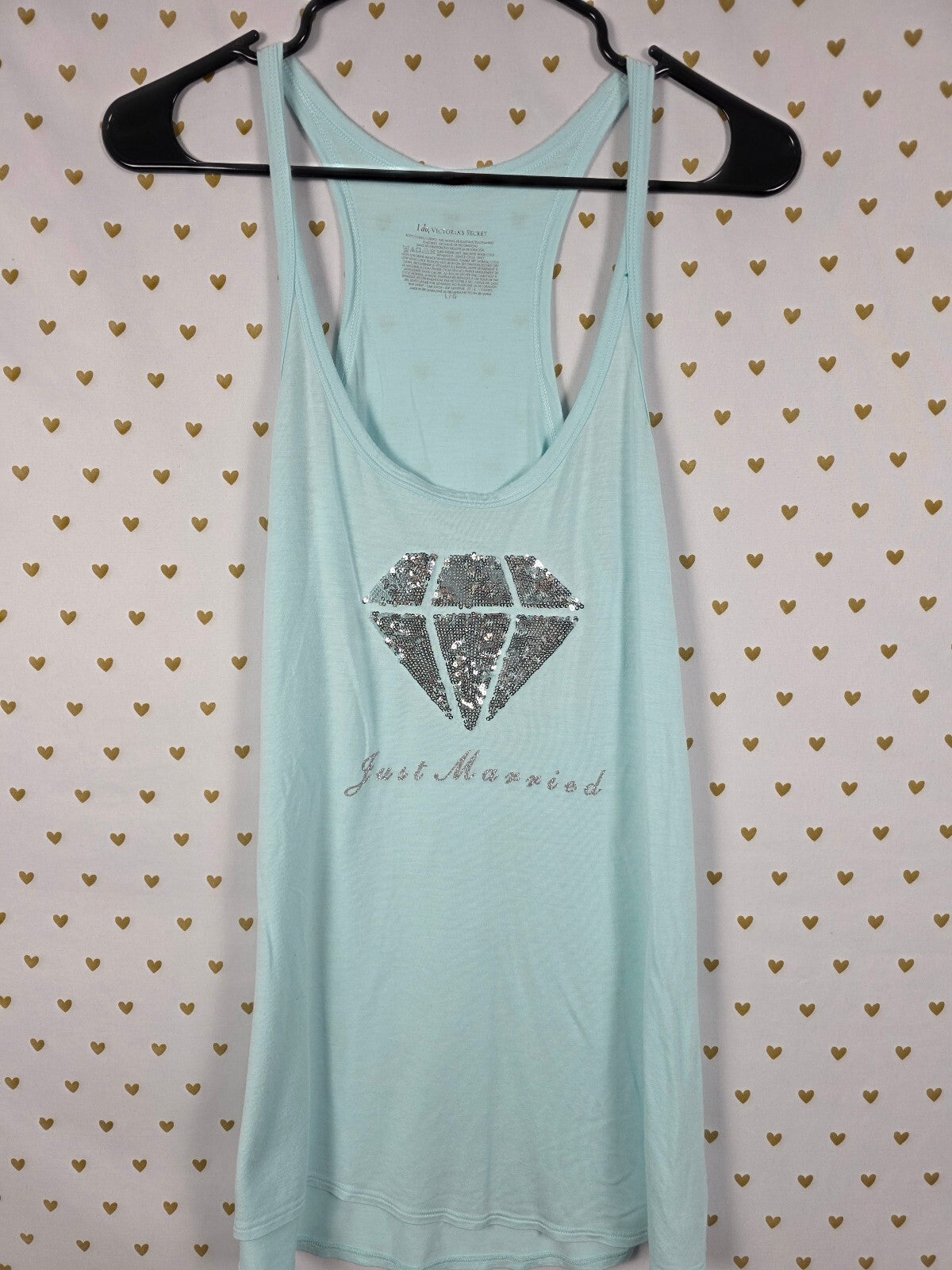Victorias Secret I DO Bling BRIDAL Tank Top JUST MARRIED Diamond Large