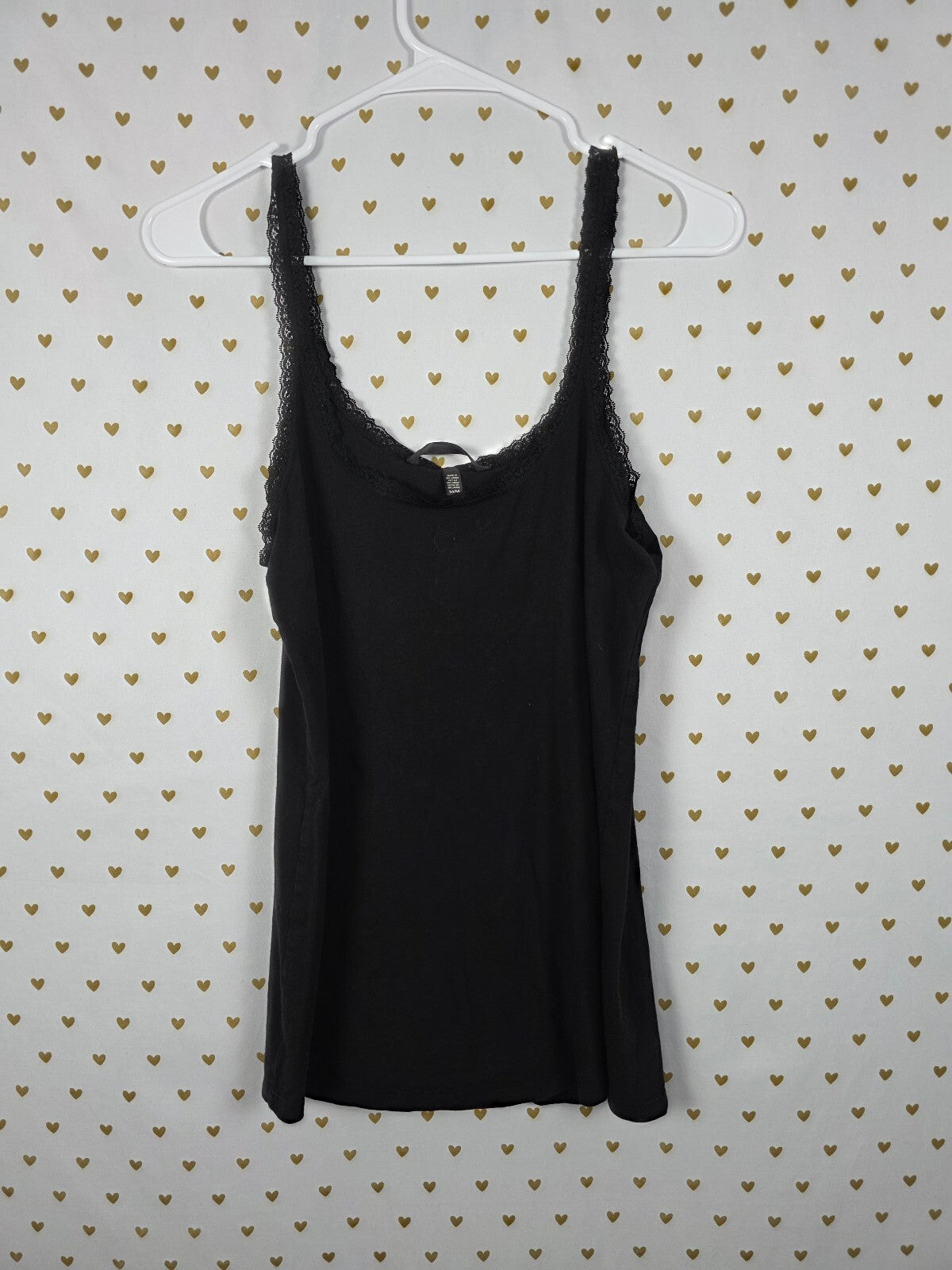 Victorias Secret Black Lace accent Cami tank Top MEDIUM