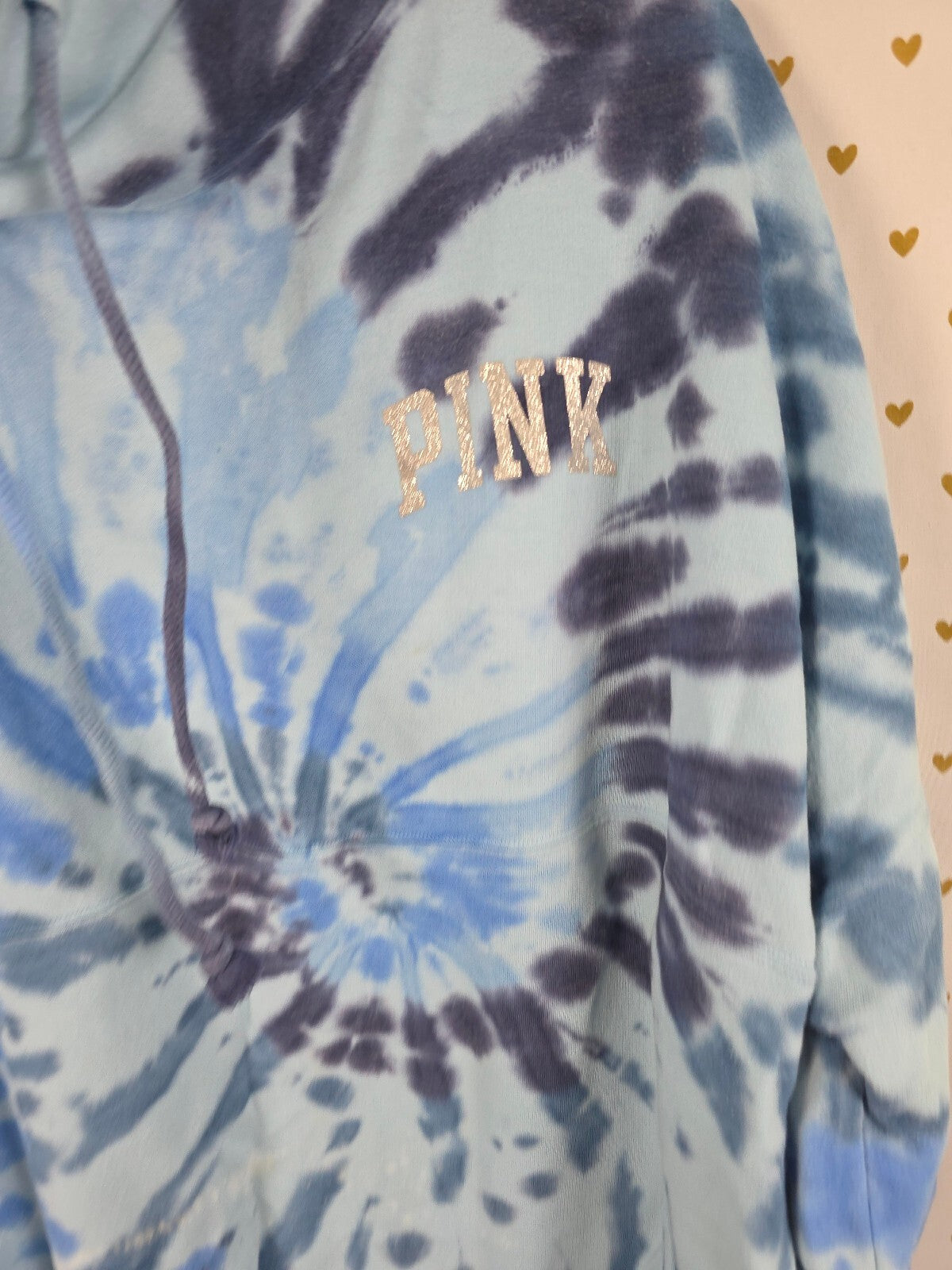 Victorias Secret Pink Pullover Tye Dye Slouchy Sweater Shirt XL logo