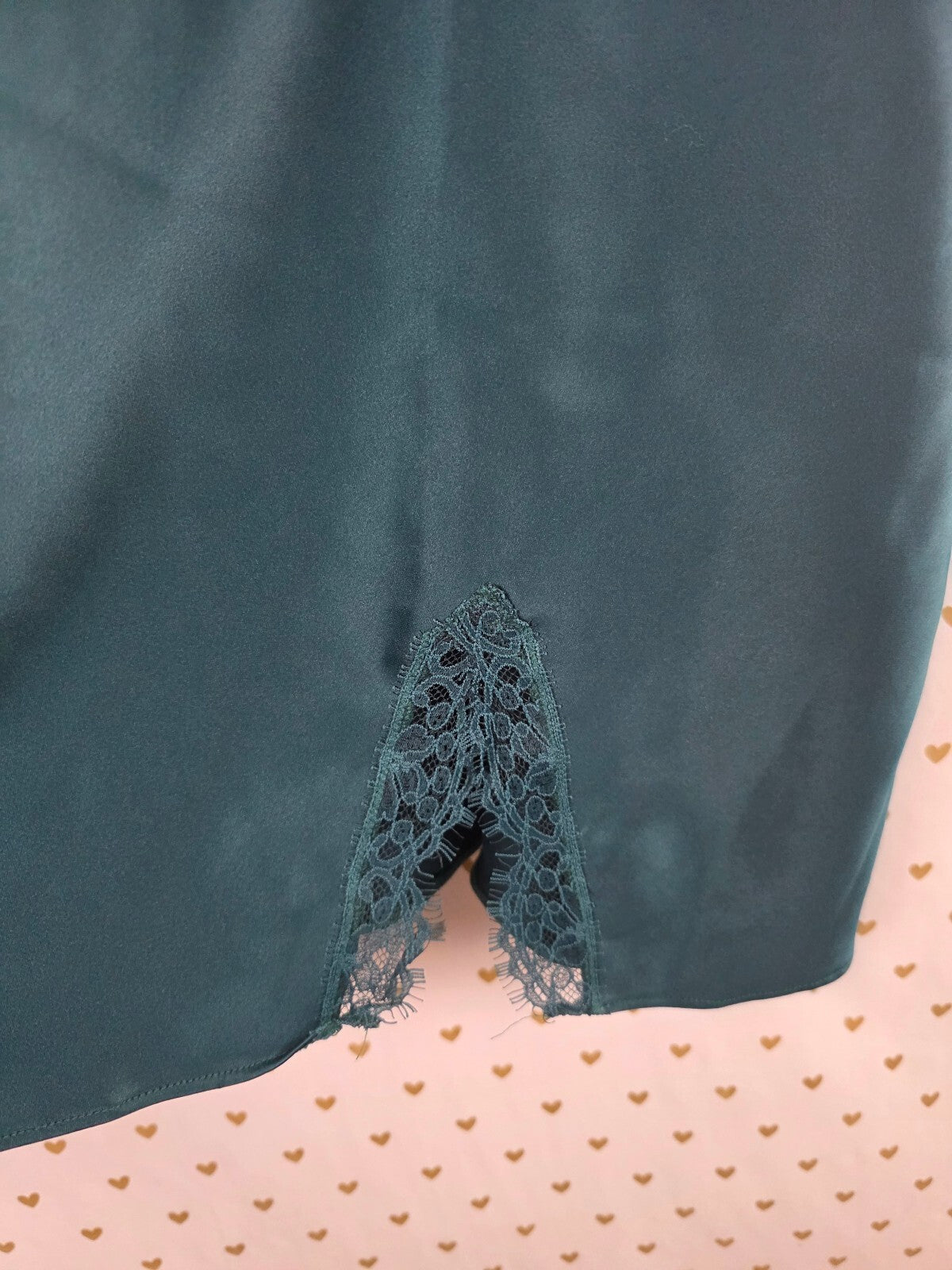 Victorias Secret Green Lace Satin Sheer Nightie Lingerie Slip Dress XL