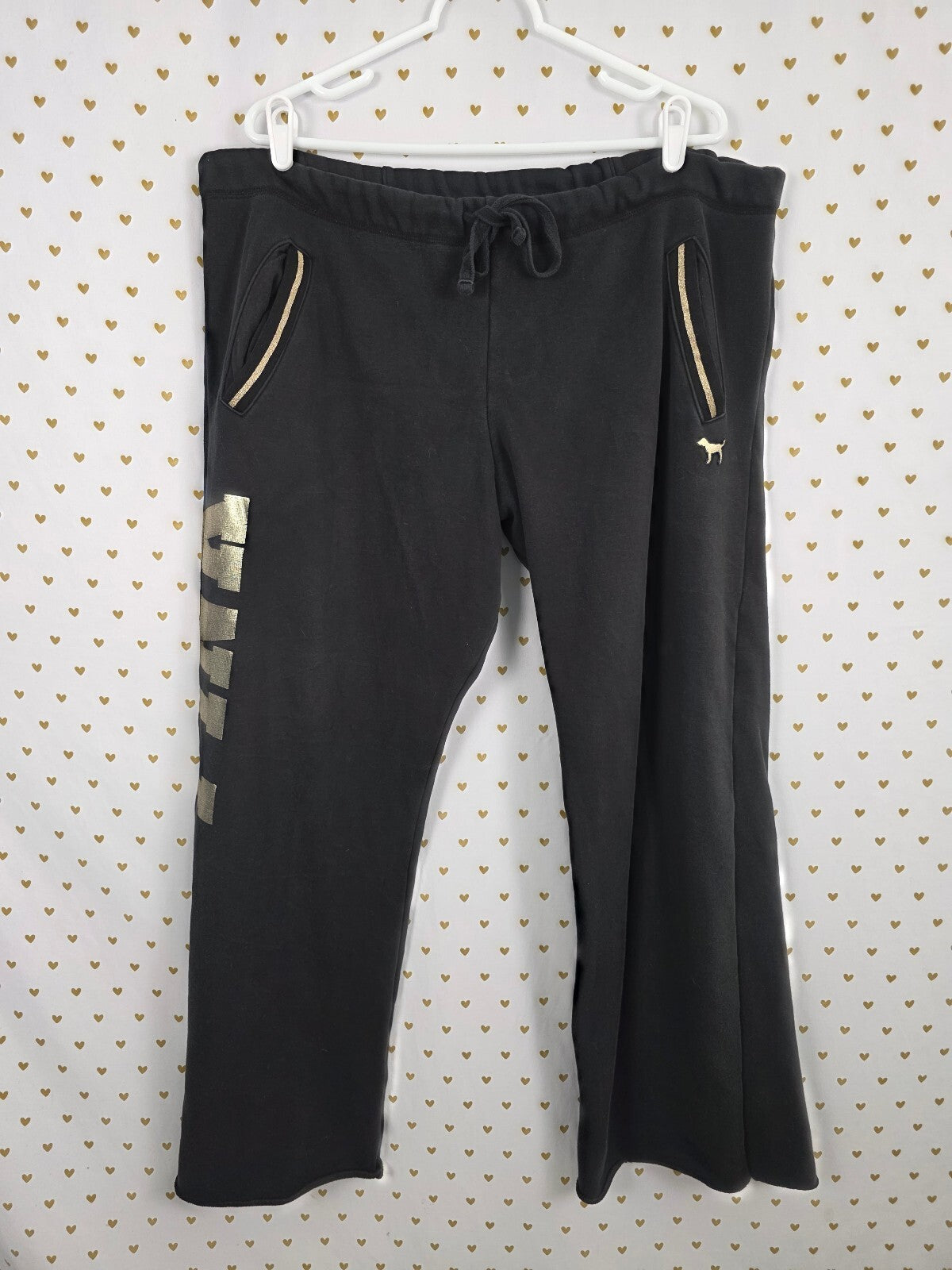 Victorias Secret PINK Thick Warm Boyfriend Sweats Flare Diaper Butt Large