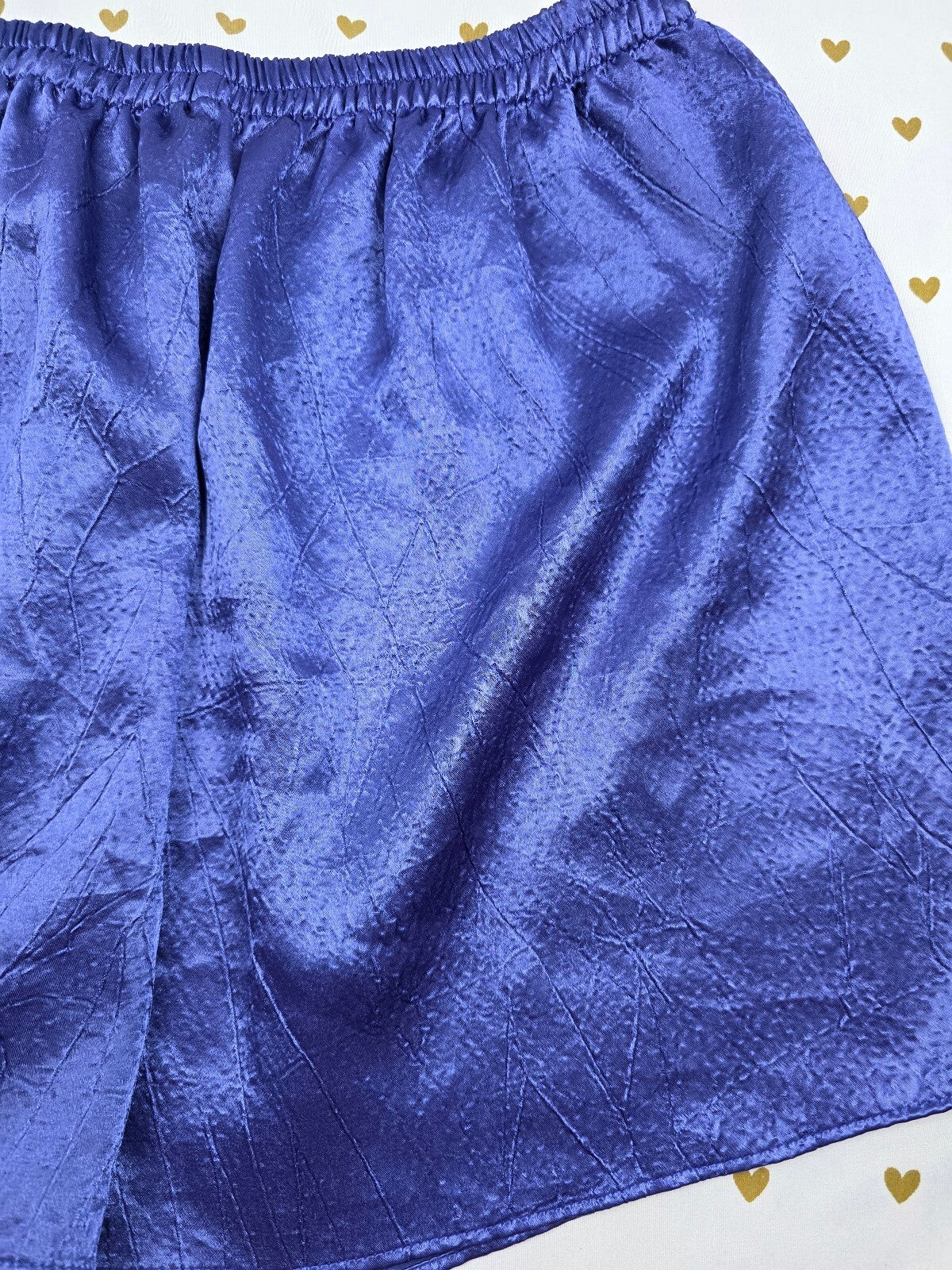 Victorias Secret Gold Label Vintage Blue SATIN Sleep Shorts Boxers Pajama Bottom