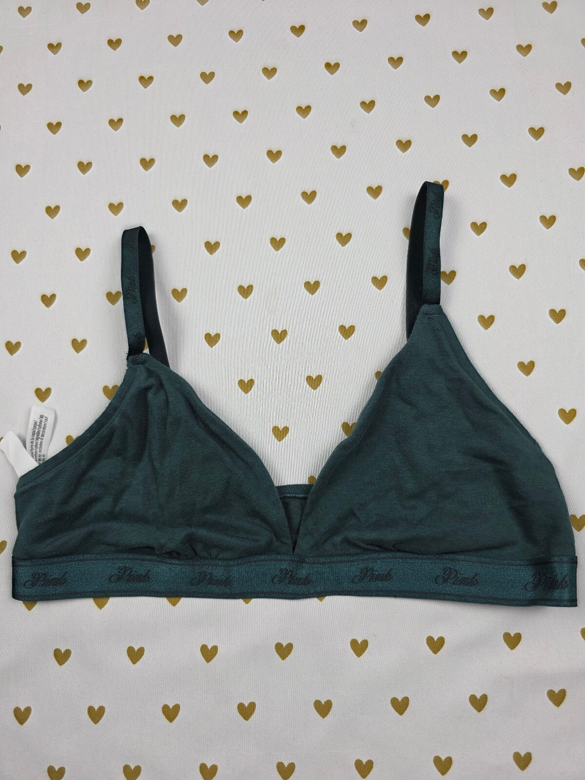 Victorias Secret Pink Medium Cute Green Bralette Bra Top Tank