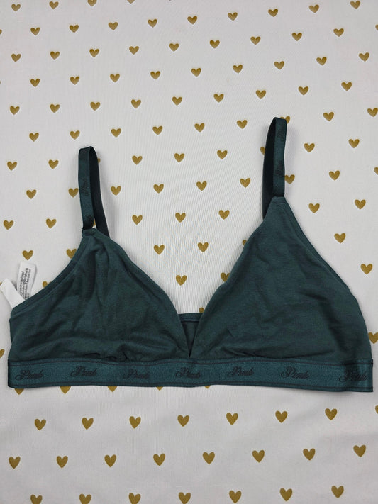Victorias Secret Pink Medium Cute Green Bralette Bra Top Tank