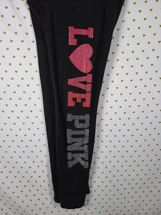 Victorias Secret PINK HTF Bling LOVE Studded Flare Leg Vintage Y2k Small