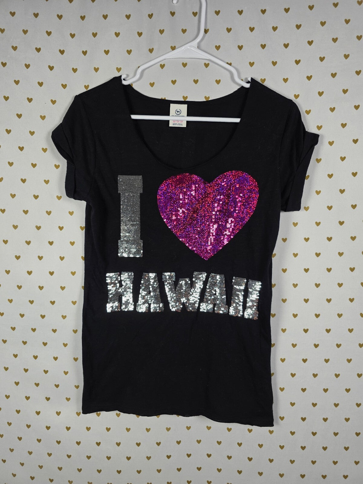Victoria's Secret PINK Hawaii Limited Edition Sequin Tee Shirt XS Rare