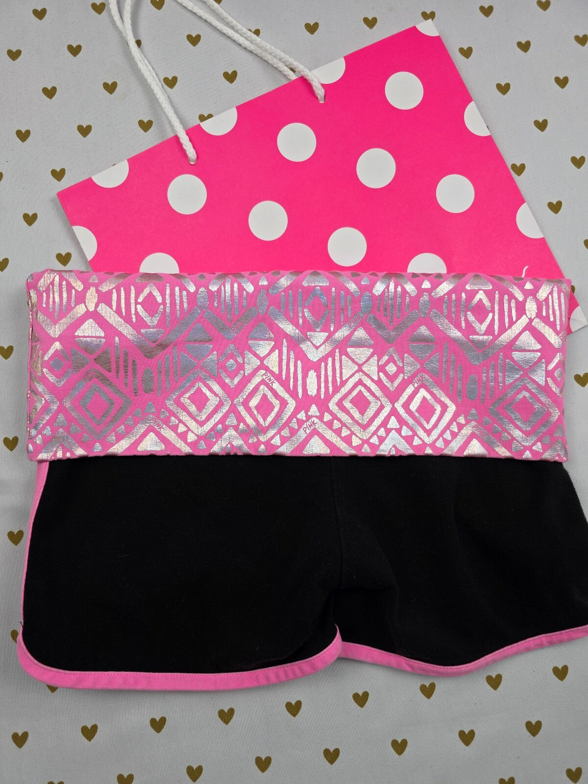 Victorias Secret PINK Foldover Shorts Yoga Holographic Y2k Vintage XS