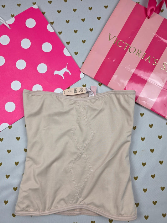 NWT Vintage 2002 Victoria's Secret Corset Waist Cincher S Nude Y2K
