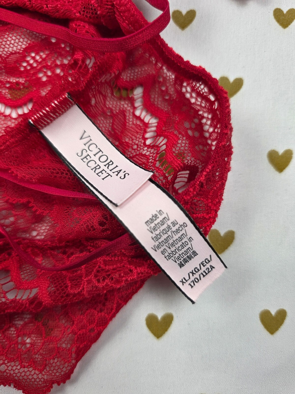 Victorias Secret Red Strappy Lace Sexy Sheer Bodysuit Teddy XL