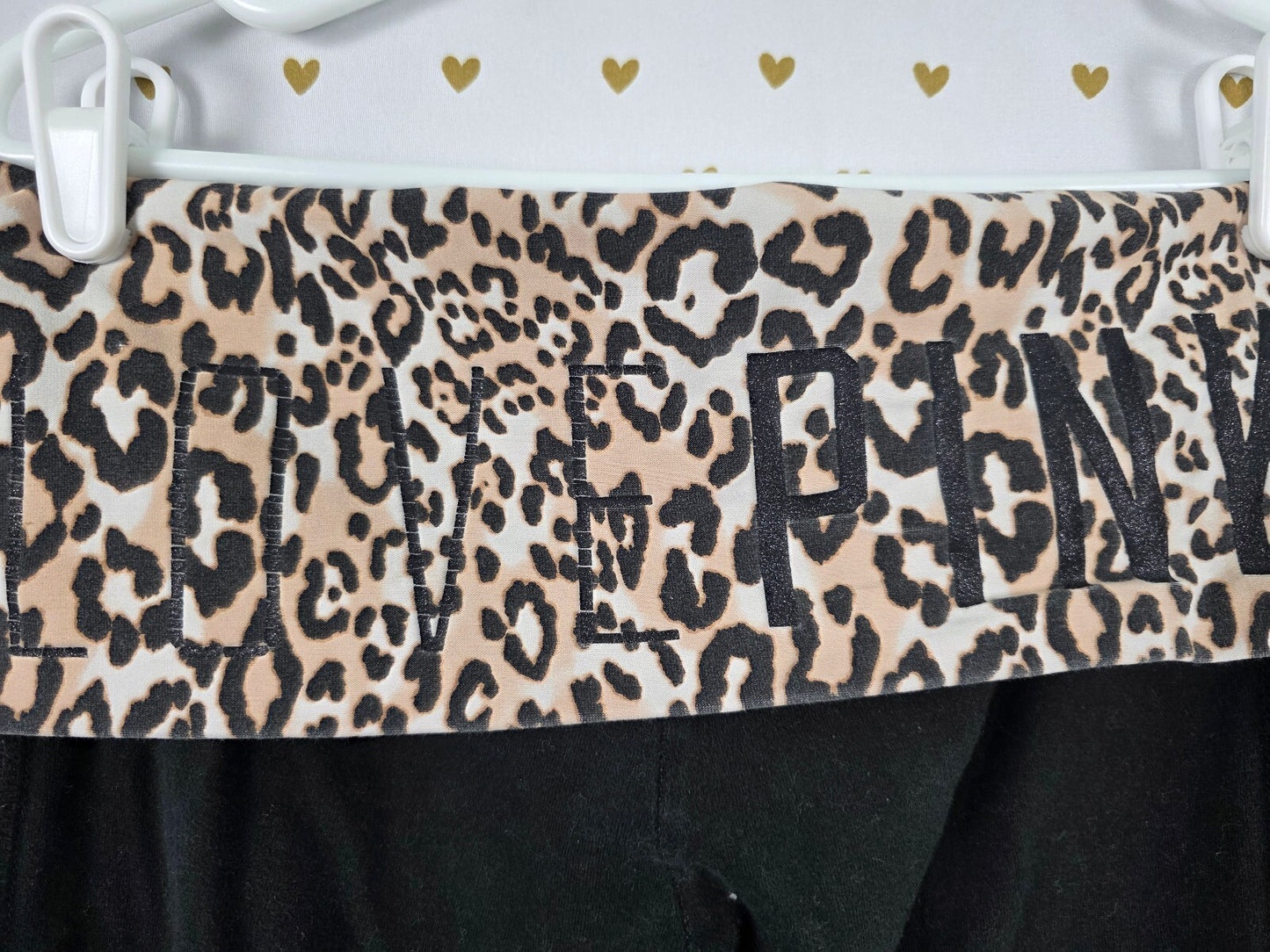 Victorias Secret PINK Leopard Cheetah Ankle Skinny Foldover Yoga Pants Y2k SMALL