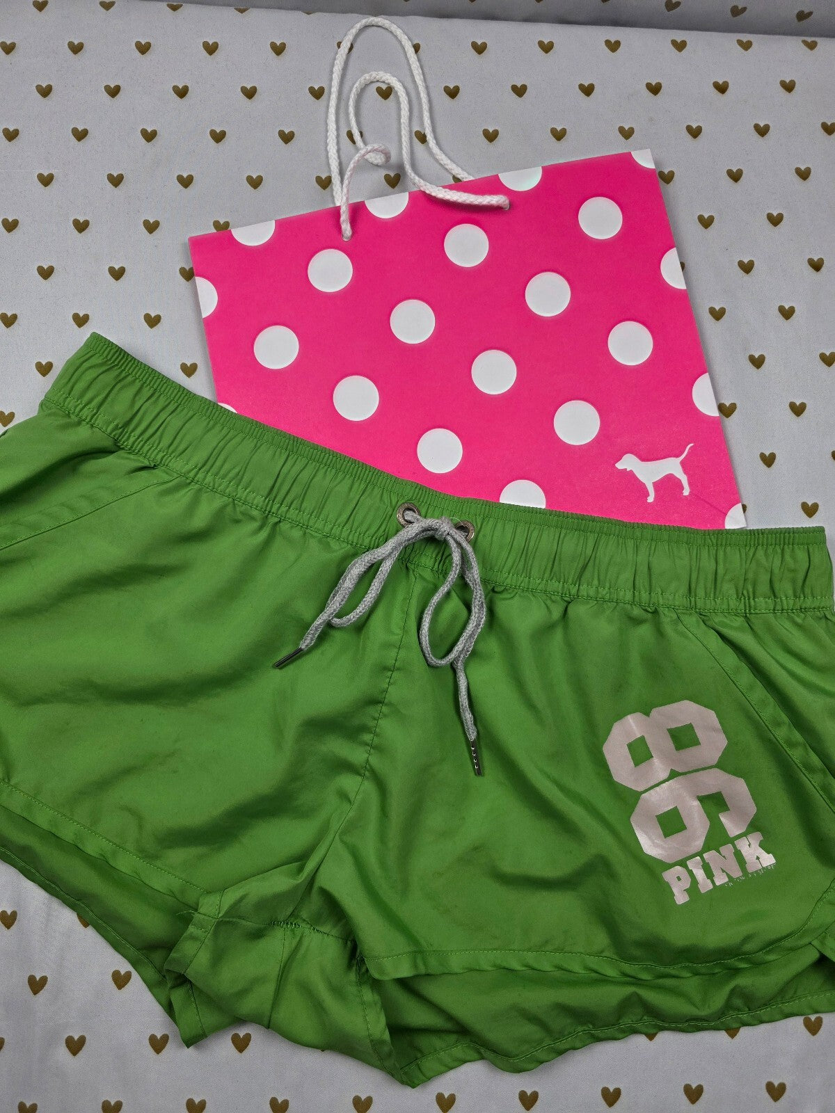 Victorias Secret PINK Vintage LARGE Green Y2k 86 Shorts
