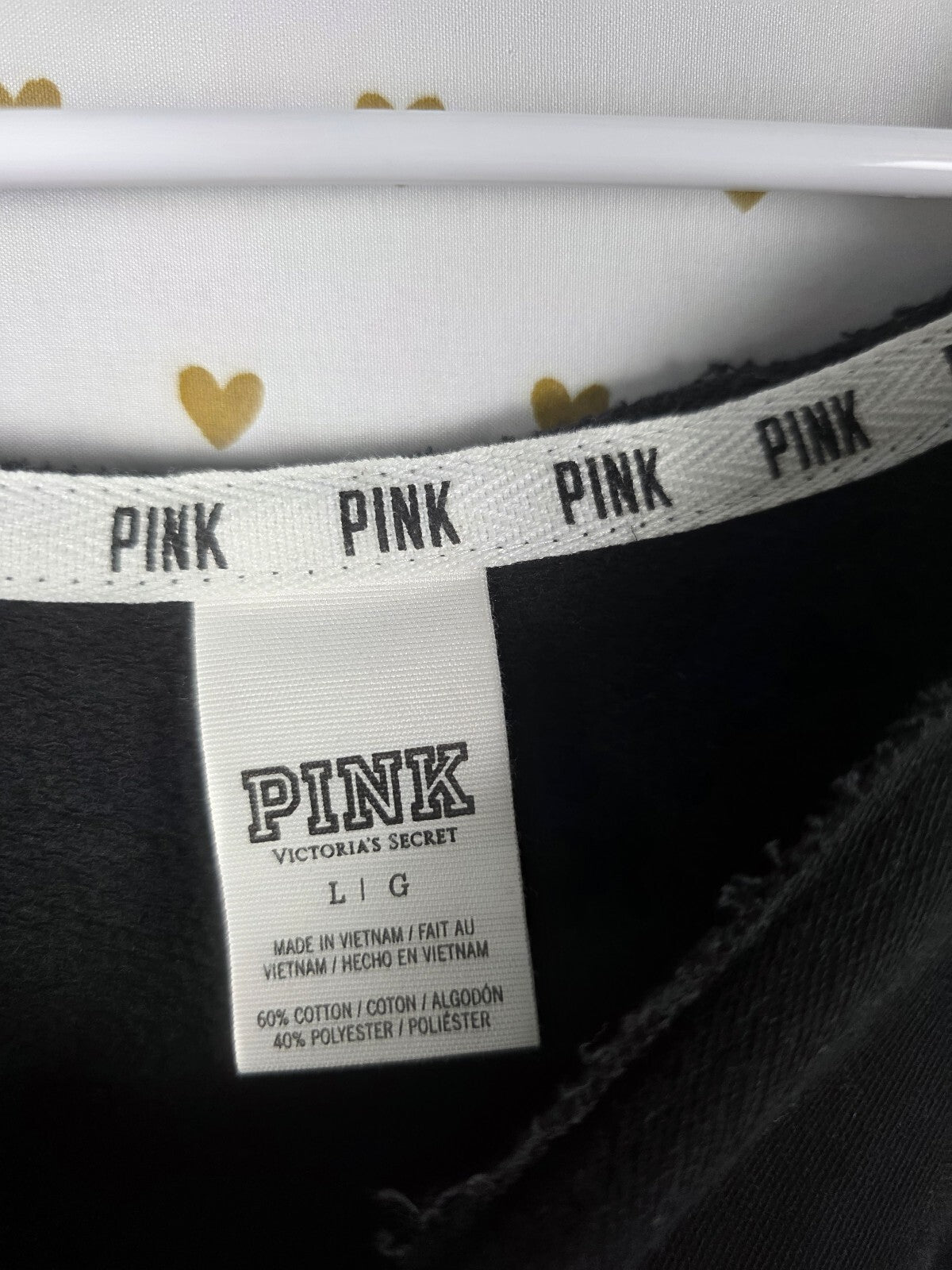 Victorias Secret Pink Palm Slouchy sweater shirt Logo 86 LARGE