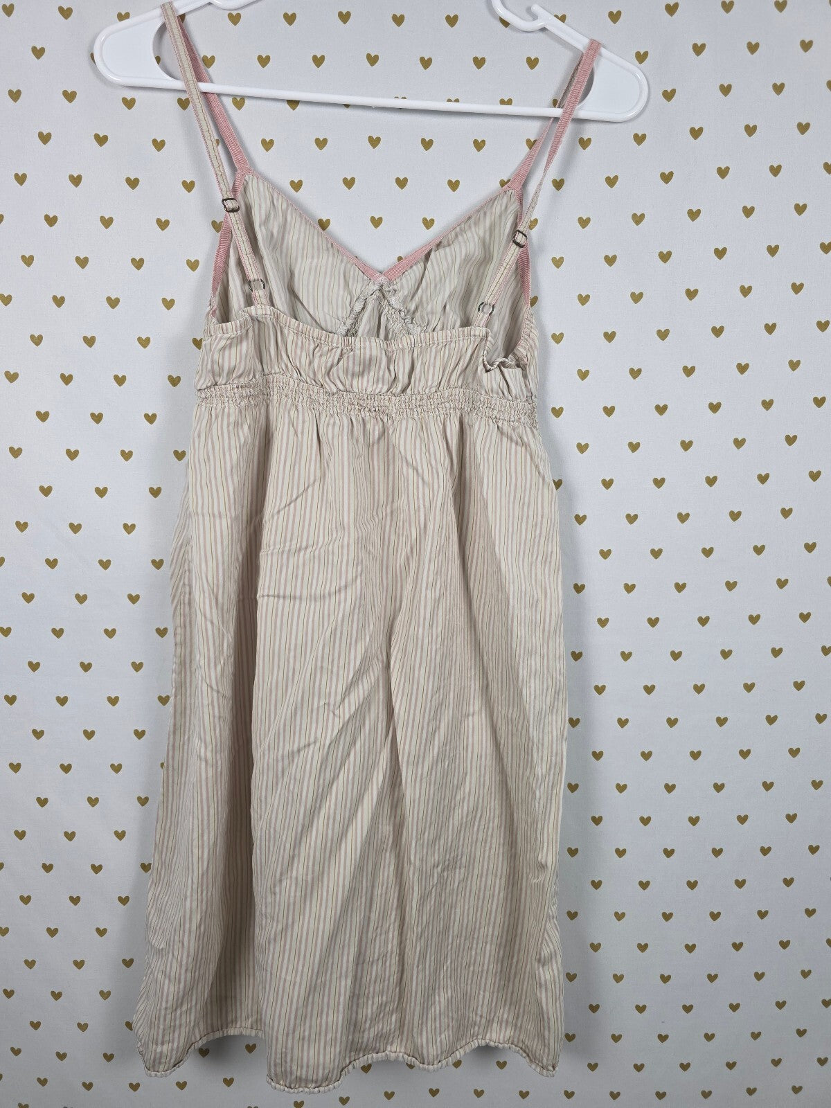 Victorias Secret Vintage 100% SILK Slip Dress Striped Nightie Lingerie MEDIUM
