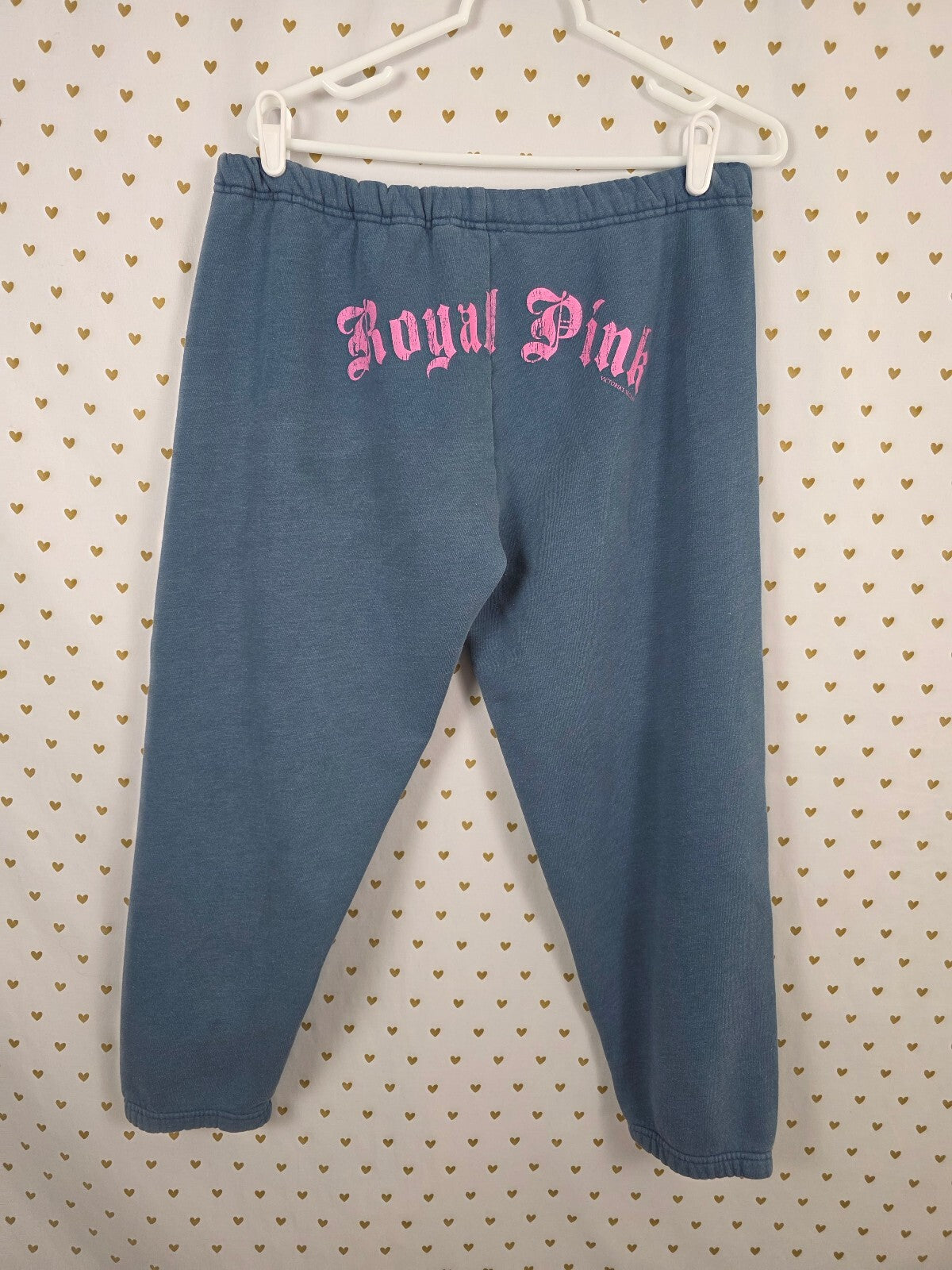 Victorias Secret PINK Vintage Royal Pink Y2k Sweats Blue Sweatpants Logo Butt M