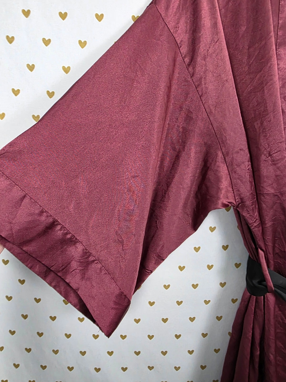 Victorias Secret Satin Silky Robe Maroon Lounge Kimono XS Small