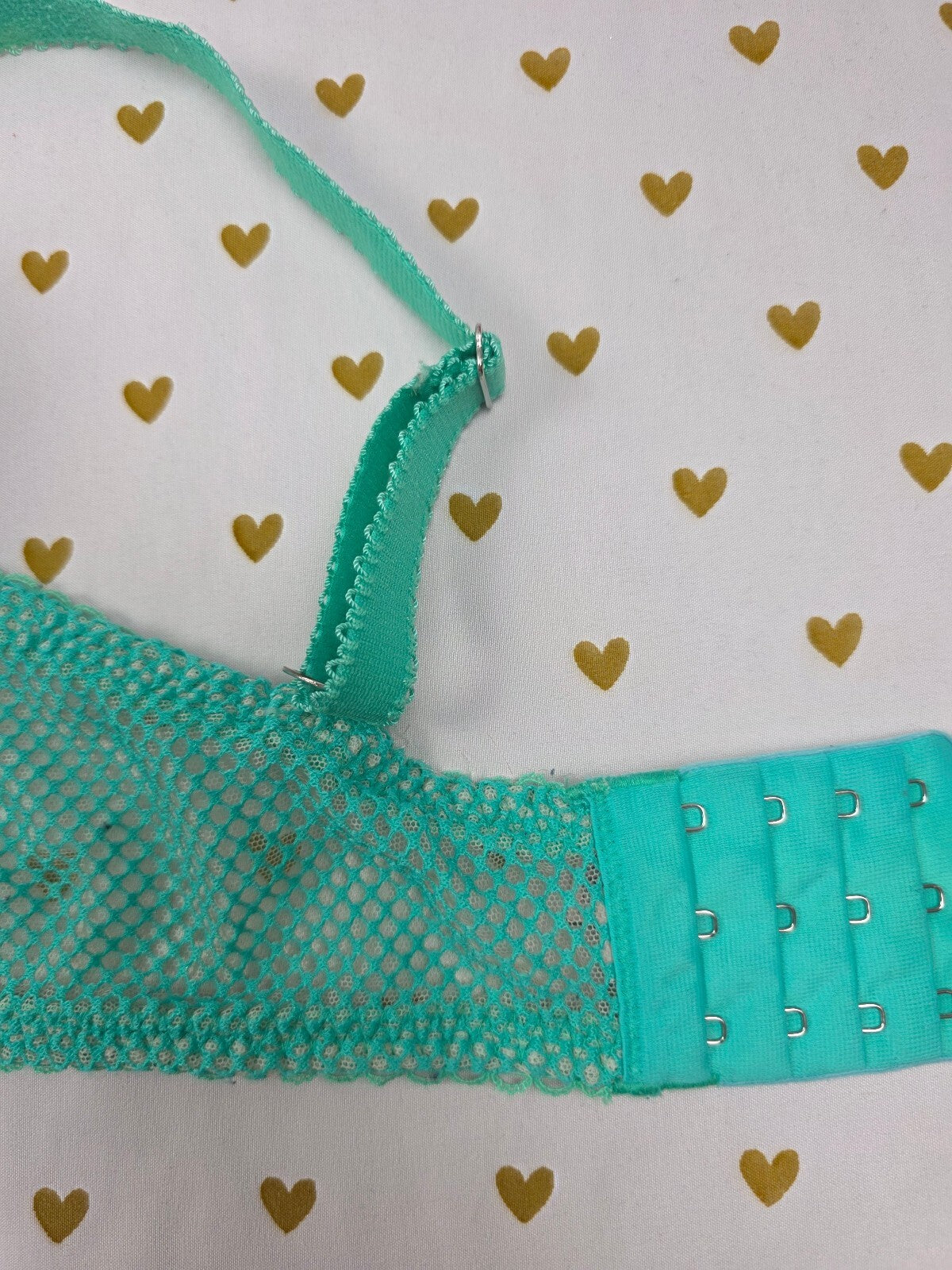 Victorias Secret Mint Bling Dream angels Lined Demi Balconette Bra 38DDD 38F