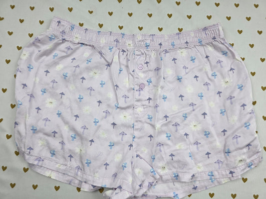 Victorias Secret PINK Mushrooms Silky Medium Sleep Shorts Boxers Pajama Bottoms