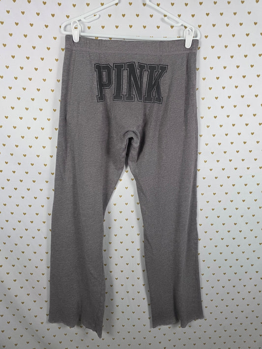 Victorias Secret PINK Grey XS Logo Butt Boyfriend Sweats Flare
