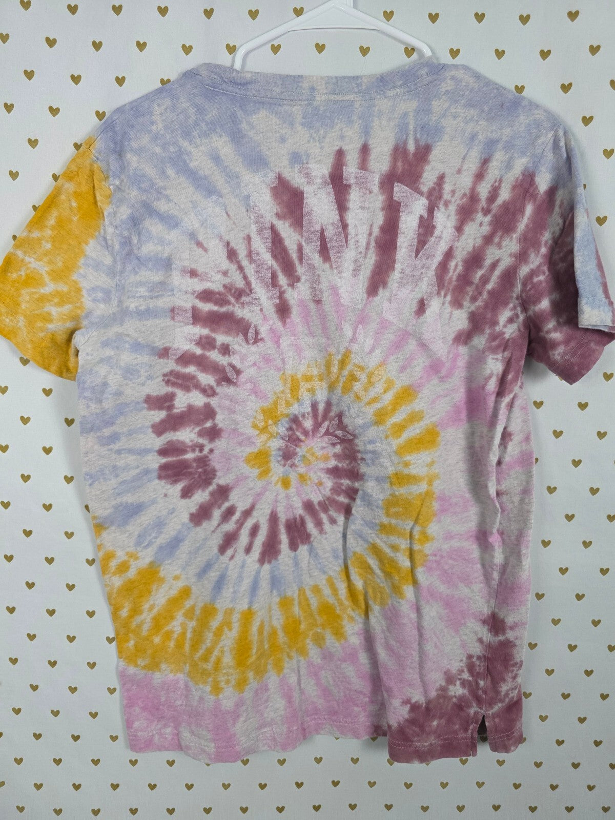 Victorias Secret PINK Tye Dye Logo Pocket Tee Shirt SMALL