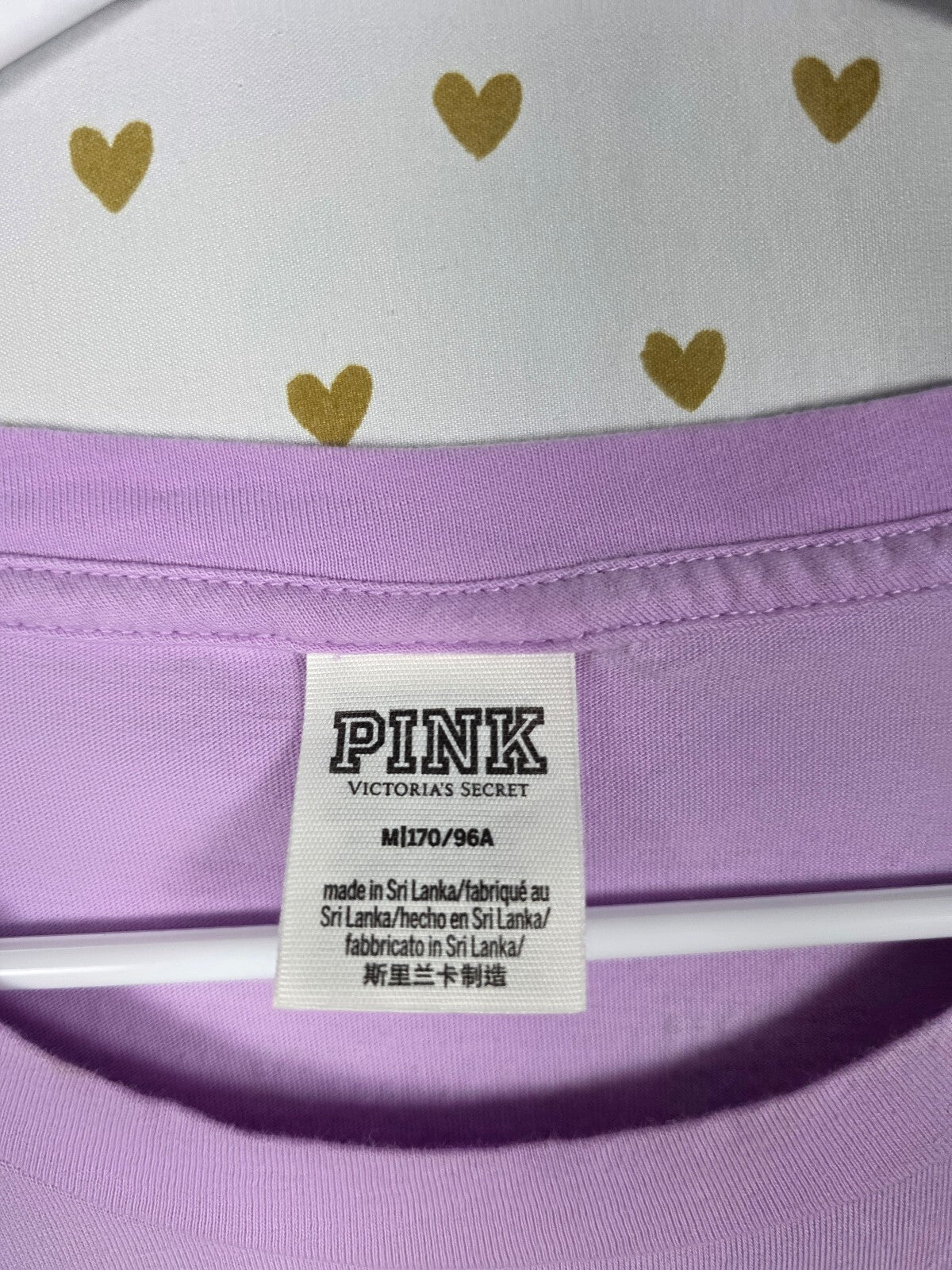 Victorias Secret PINK Purple BLING Rhinestone studded tee shirt Medium