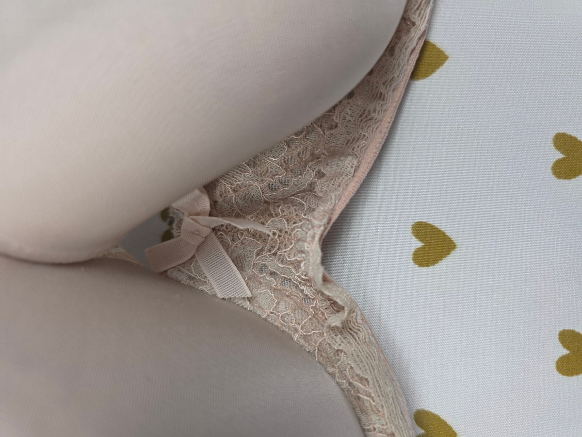 Victorias Secret Beige Lined Demi Balconette Bra 36B