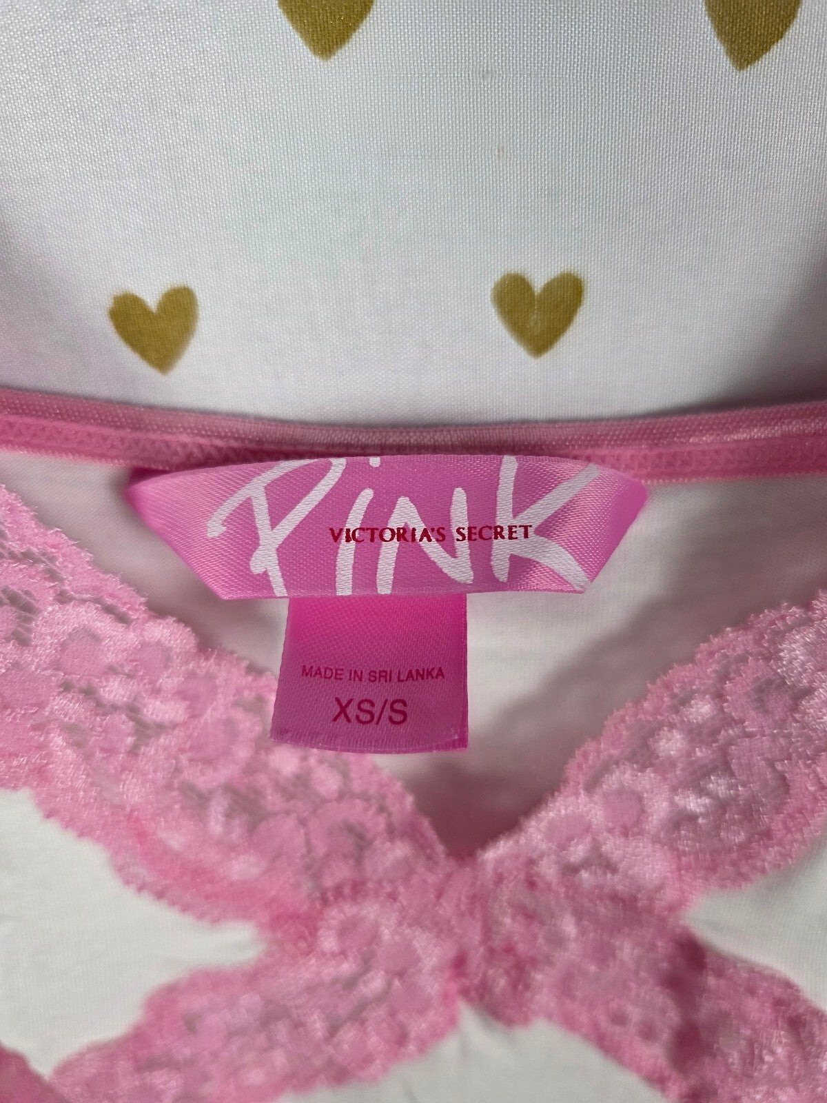 Vintage 2005 Victoria's Secret PINK Cami XS/S White Pink Lace Y2K Modal