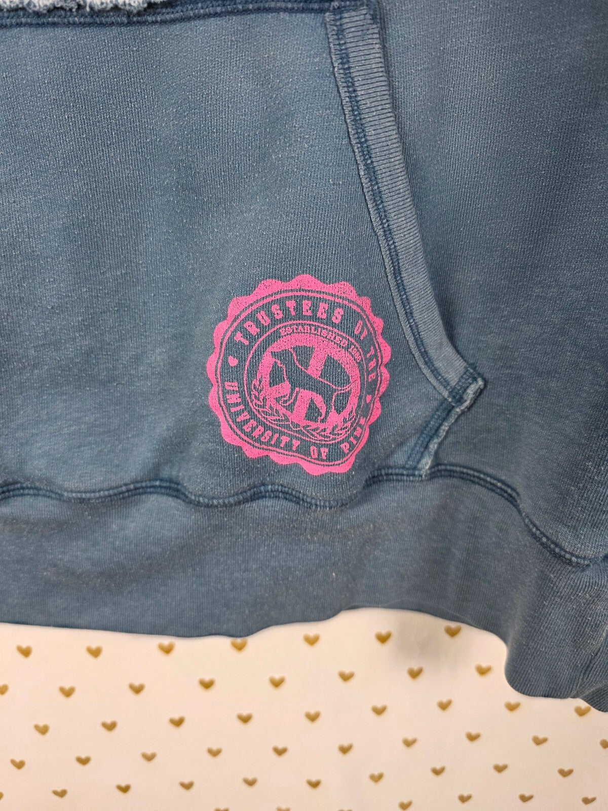 PINK Victoria's Secret Sweater Dress Hoodie Blue Peace Love Pink LY2K