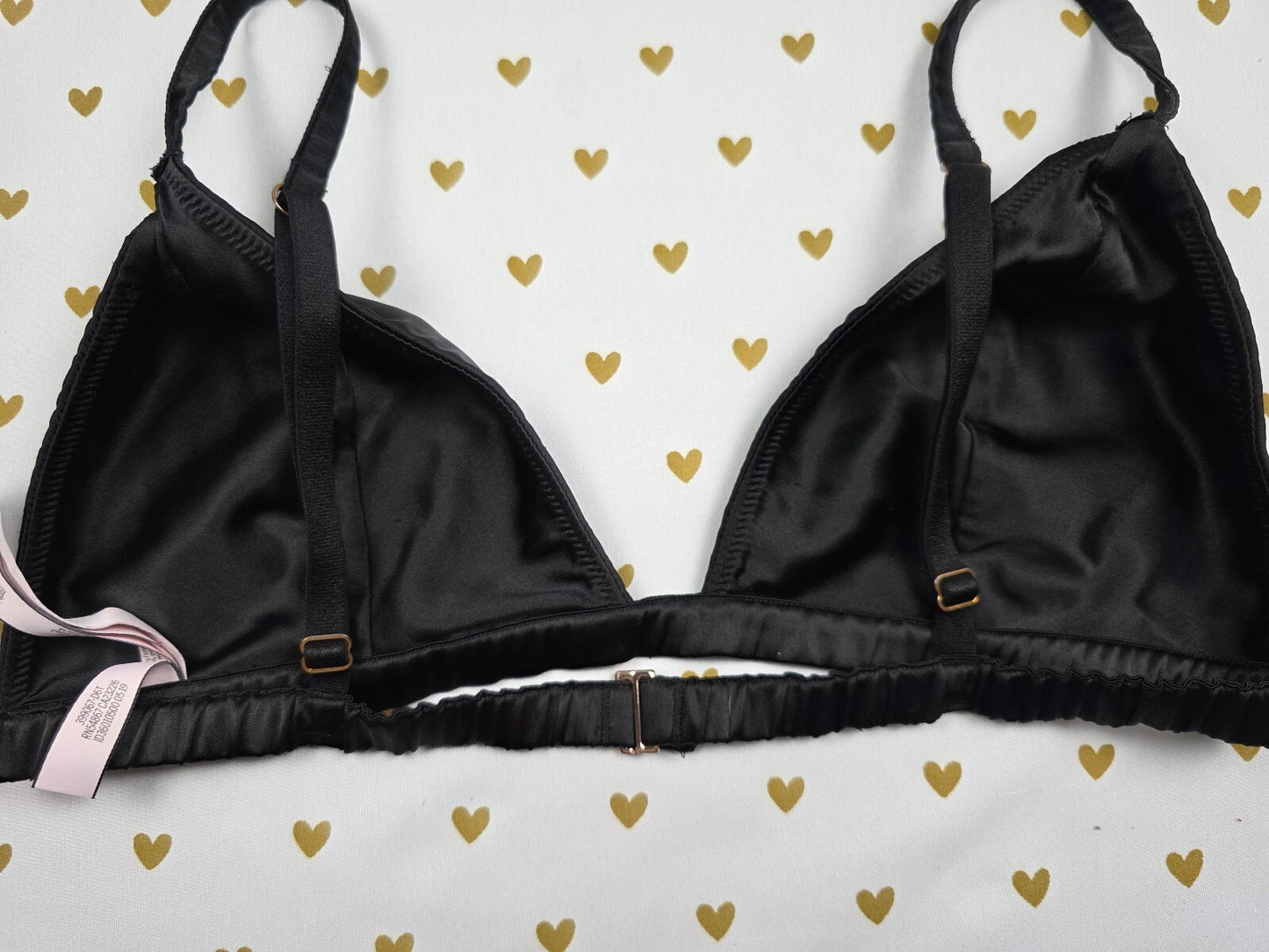 Victorias Secret Black Satin Sexy Large Black Bralette Bra Top Tank