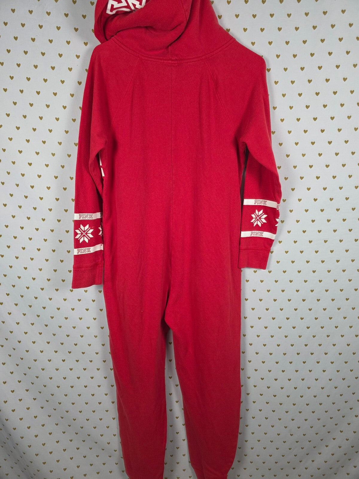 Victoria's Secret PINK Fair Isle Snowflake Sherpa Hood Onesie Pajama XS