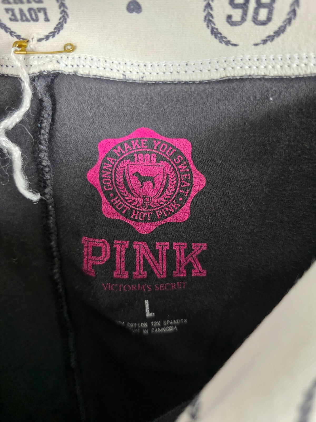 Victorias Secret PINK Crest Foldover Flare vintage Yoga Pants Y2k Large