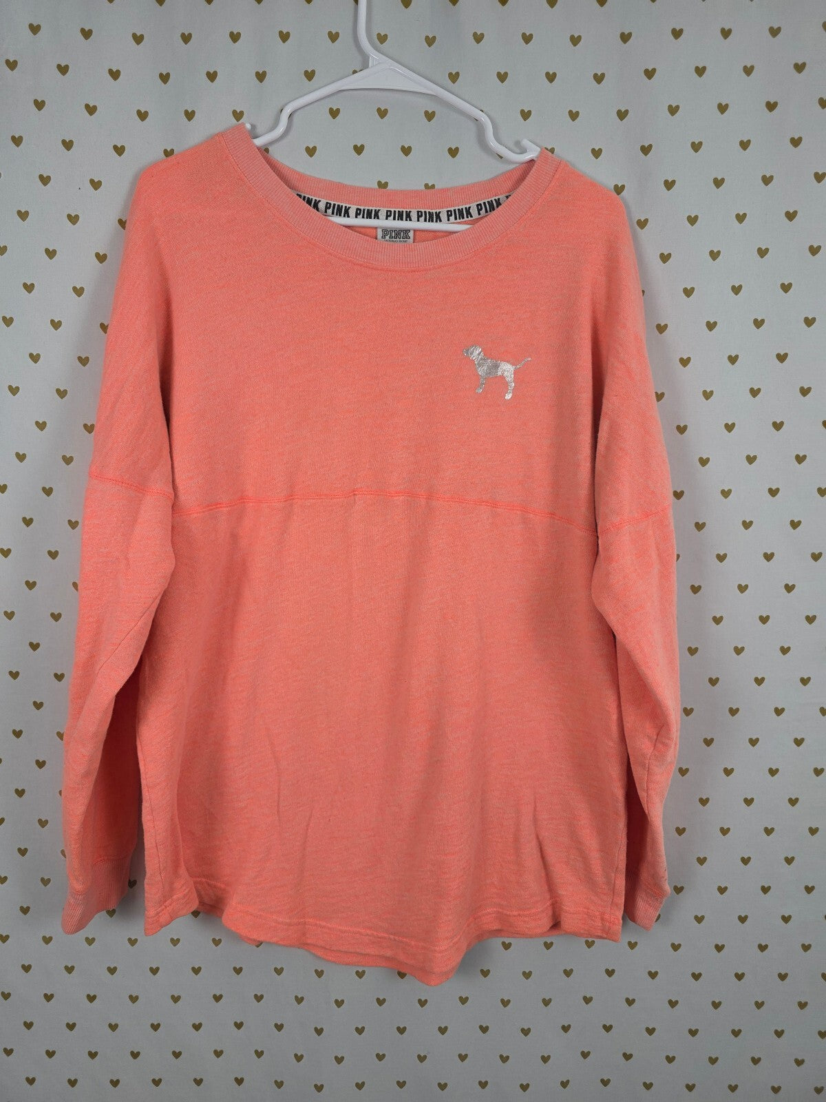 Victorias Secret PINK Geometric Neon Oversized Sweater Shirt Large