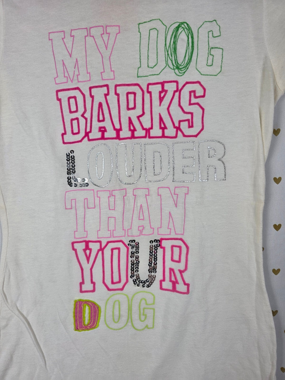 Vintage Victoria's Secret PINK My Dog Barks Louder Than Your Dog Tee Small NWOT