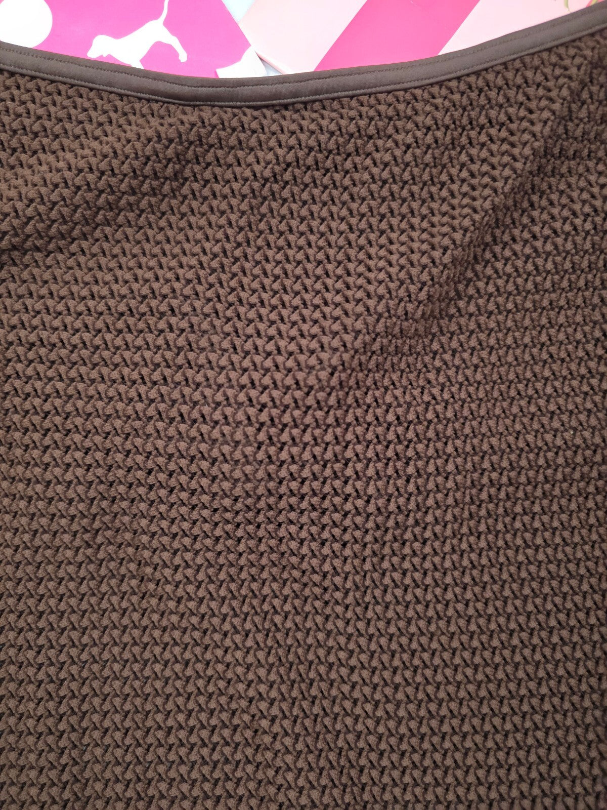 Victorias Secret Swim Mesh Skirt Bikini Bottoms Brown Swimwear XL Y2k