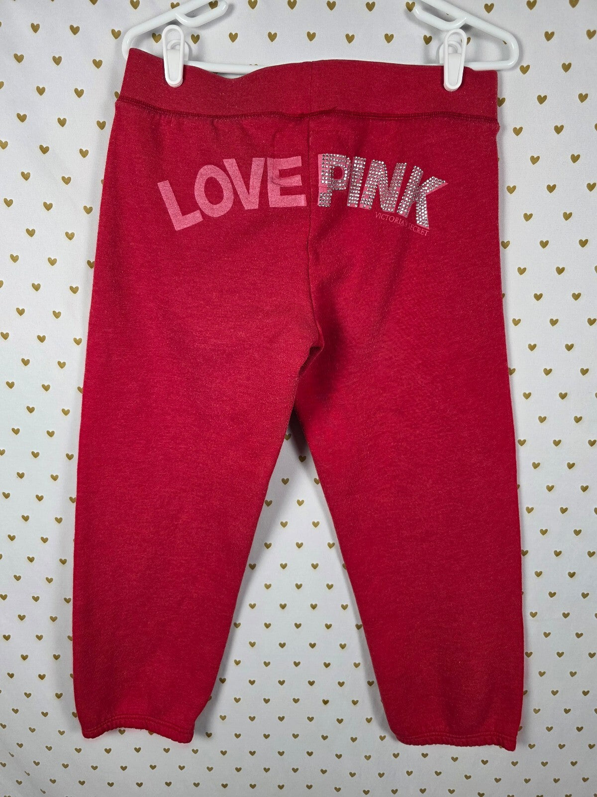 Victorias Secret PINK Vintage Y2K Love Logo Butt BLING Studded Sweats Sweatpants