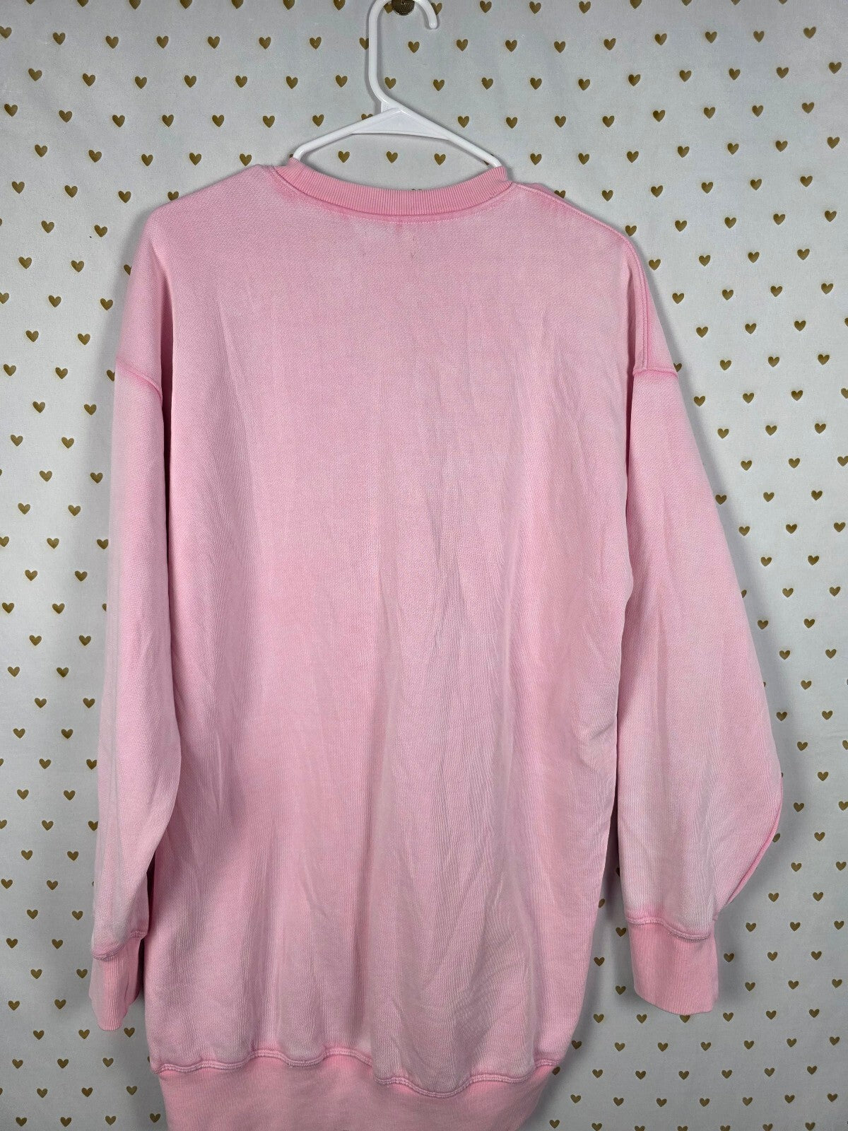 PINK x LoveShackFancy Rhinestone Dog Sweatshirt Dress Pink NWT S BLING