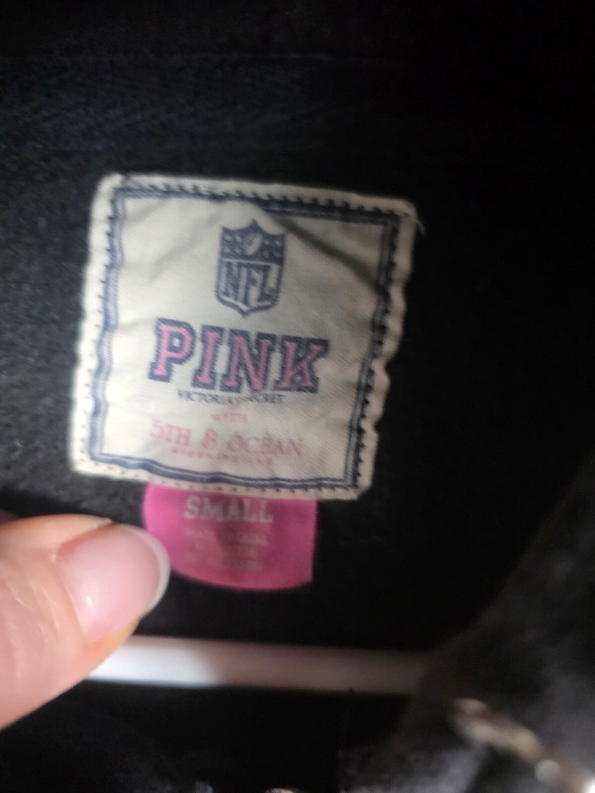 Victoria’s Secret PINK Steelers 33 BLING Sequin Zip Hoodie NFL Small Black Gold