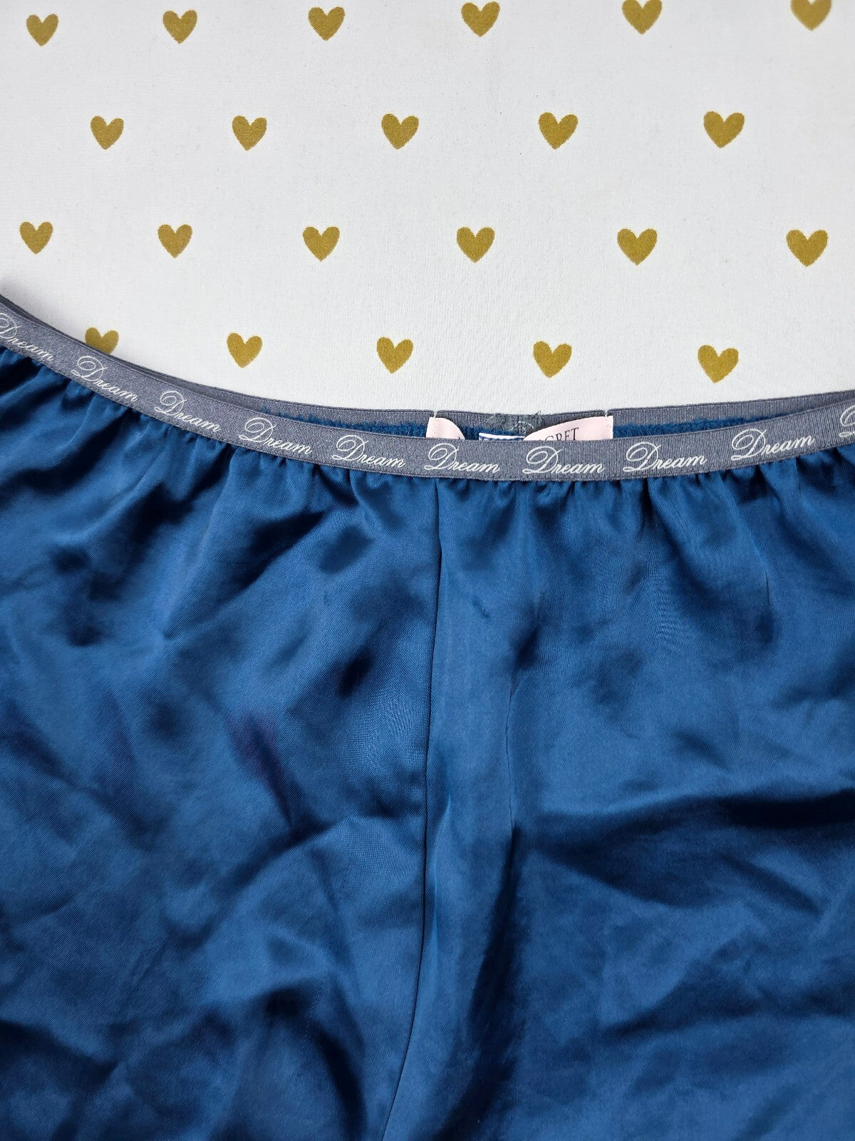 Victorias Secret Blue Small Satin Sleep Shorts Boxers Pajama Bottoms