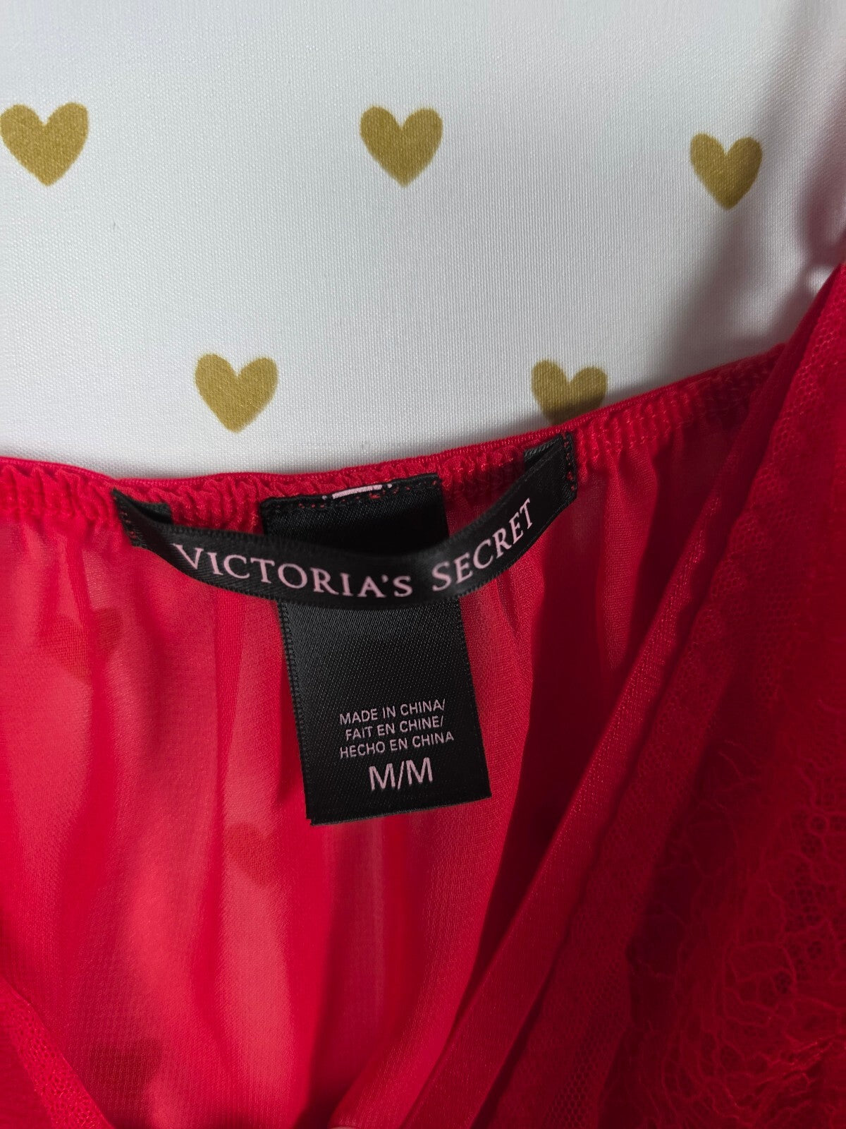 Victorias Secret Red Sheer Strappy Babydoll Nightie Medium Lingerie Dress