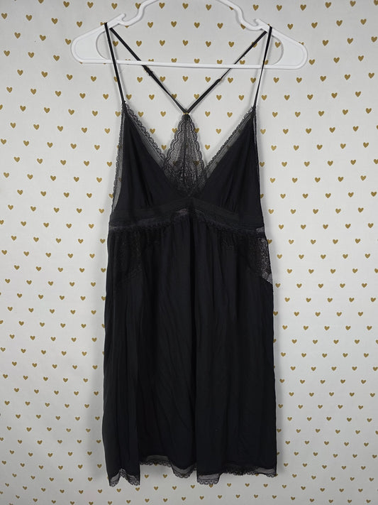 Victorias Secret Black racerback super soft nightie Slip Dress Pajama XL