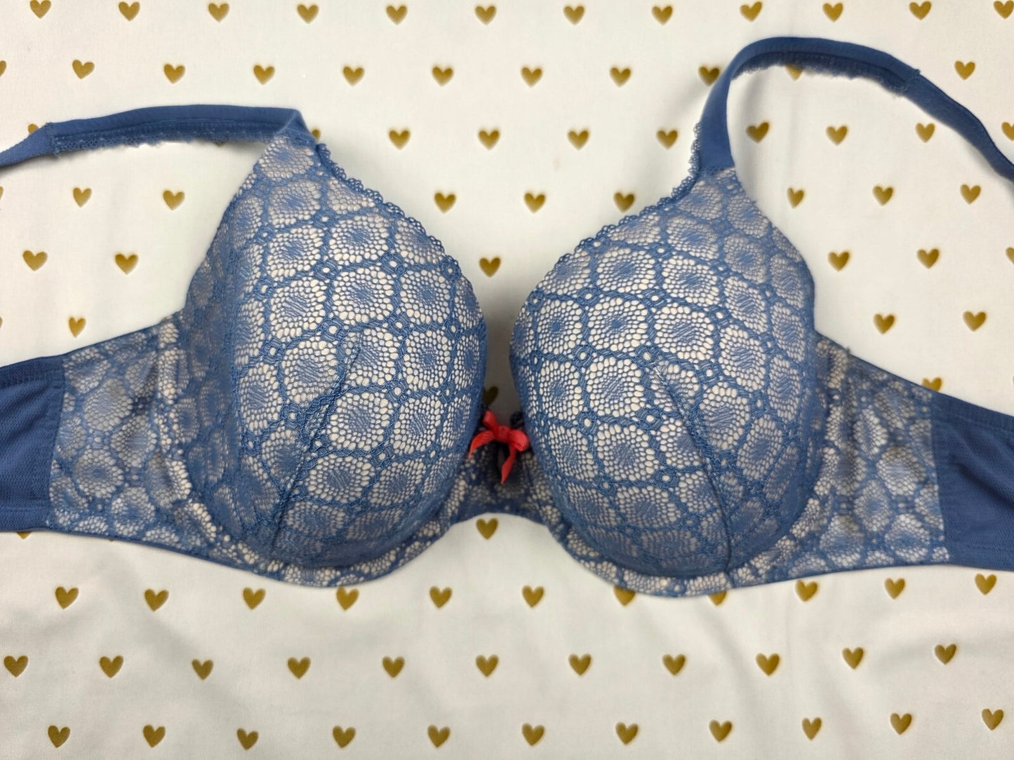 Victorias Secret Blue Lined Perfect Coverage Bra 38C