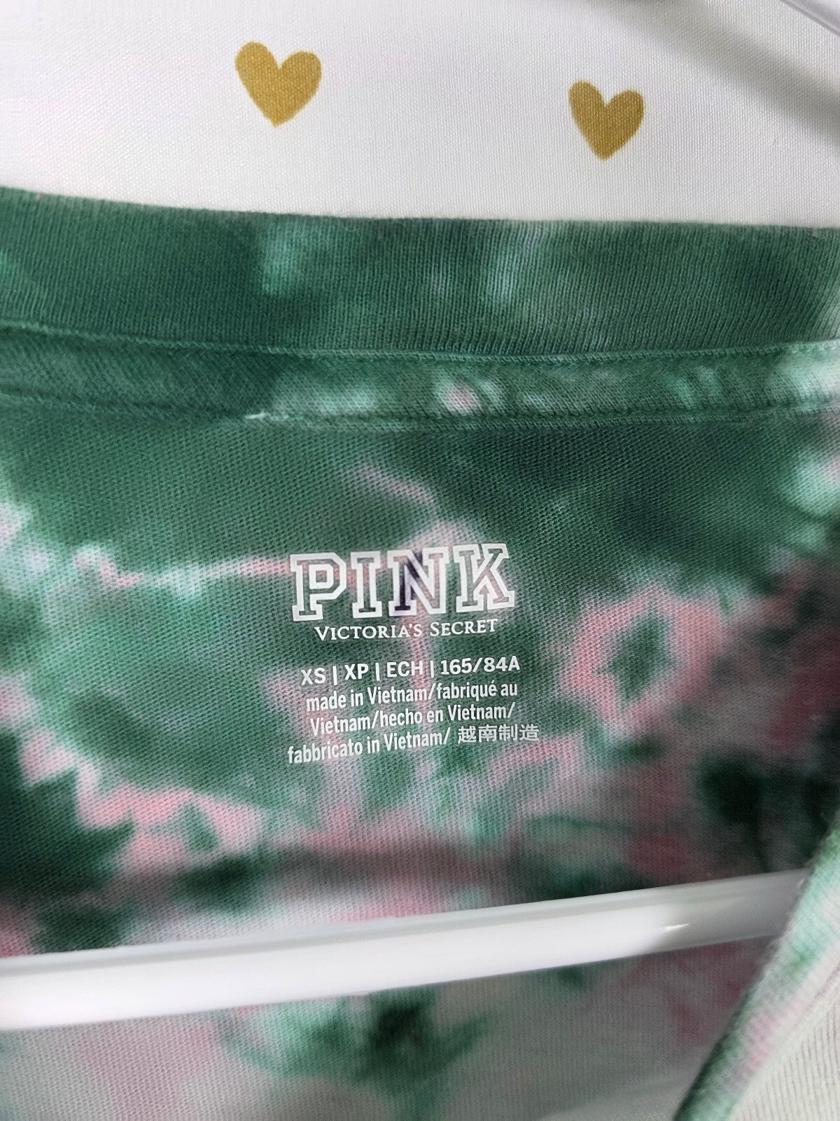 Victorias Secret PINK Tye Dye CInched Long Sleeve Tee shirt Oversized XS
