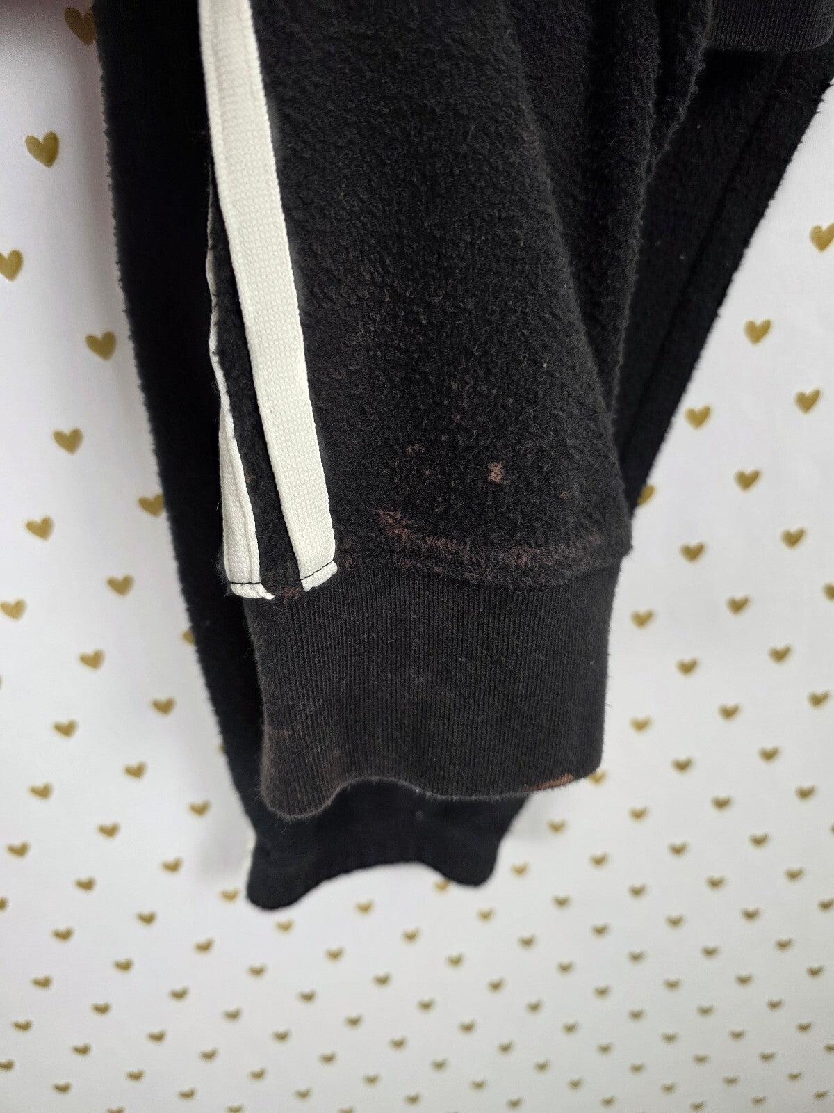 Victorias Secret Pink Sherpa Striped Black Fuzzy SET Cropped Sweater Sweats XL