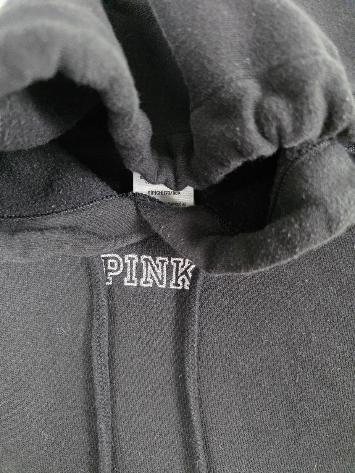 Victorias Secret Pink Bling Logo SET Outfit Hoodie Yoga Pants 2pc SMALL Sequins