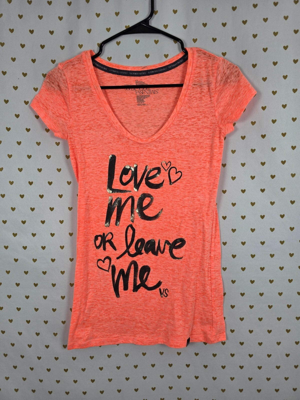 Victorias Secret Angels Neon Love me or leave me tee shirt Supermodel essentials