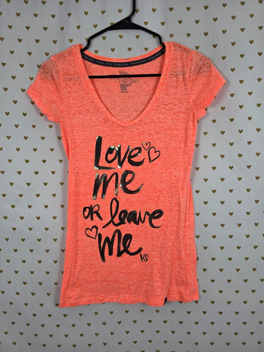 Victorias Secret Angels Neon Love me or leave me tee shirt Supermodel essentials