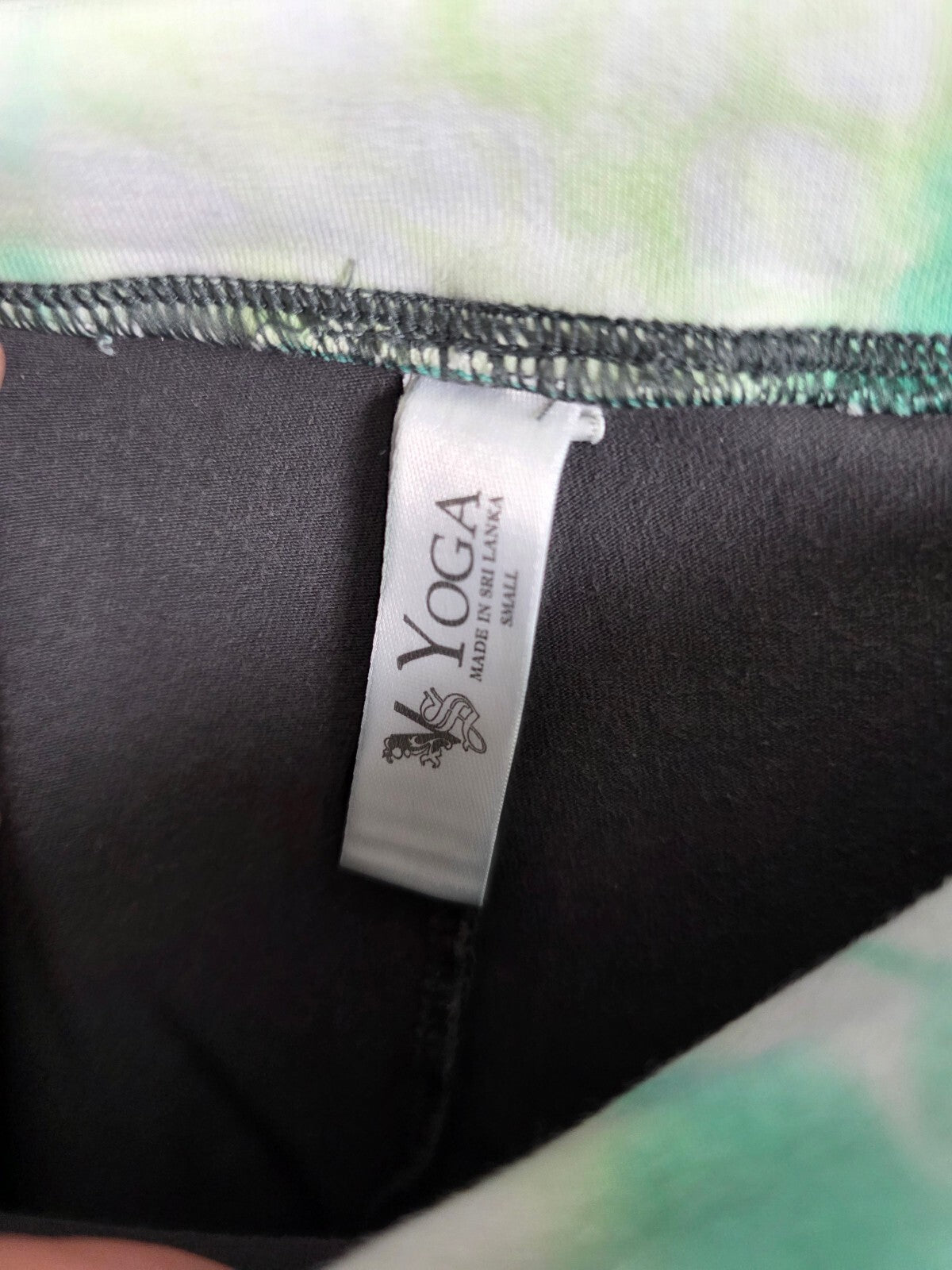 Victorias Secret Grey Foldover Yoga Pants Green Tye Dye Flare SMALL