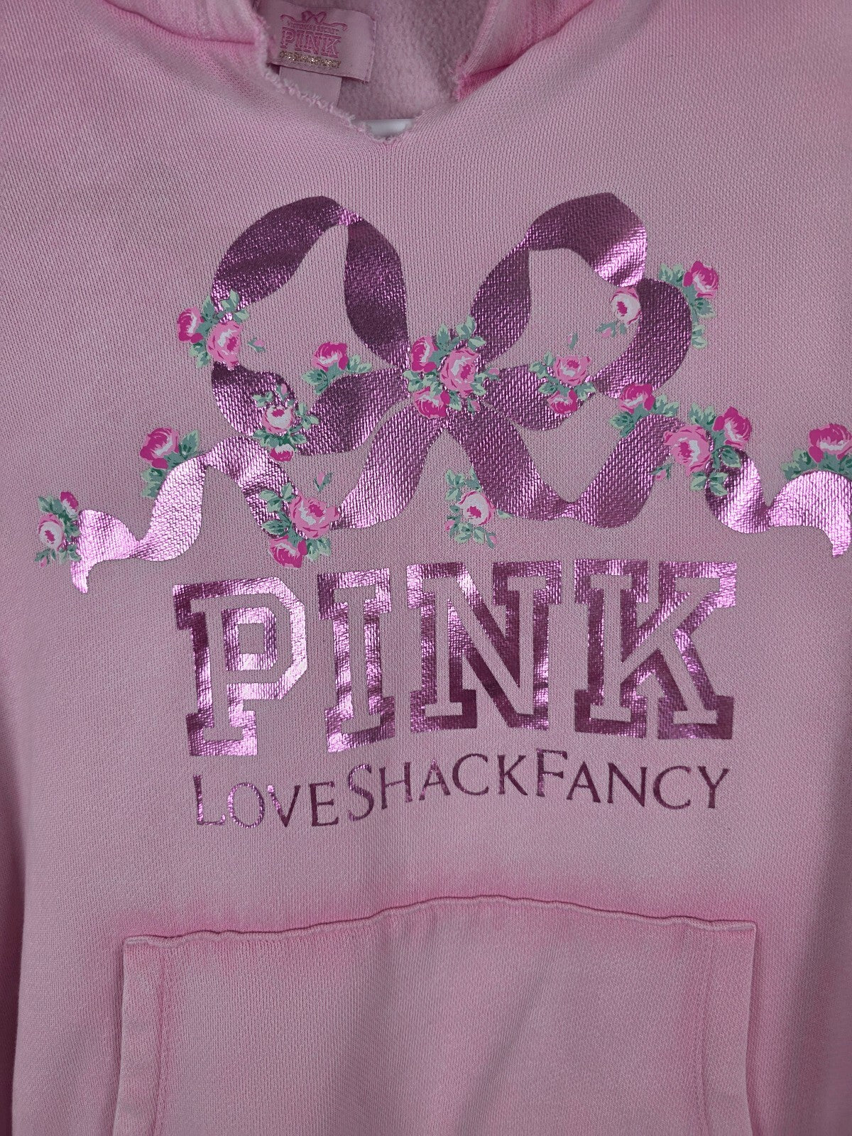 Victorias Secret Pink Loveshackfancy Pullover Hooded Sweater Logo Large