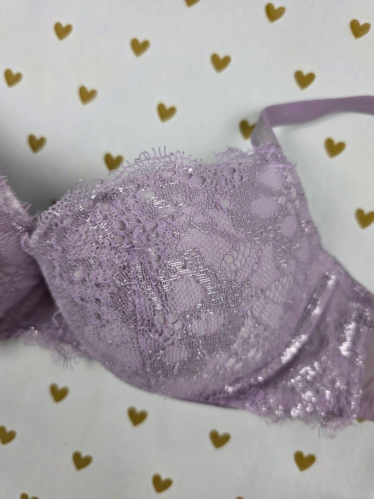 Victorias Secret Purple  DREAM ANGELS Lined Demi Balconette Bra 34B
