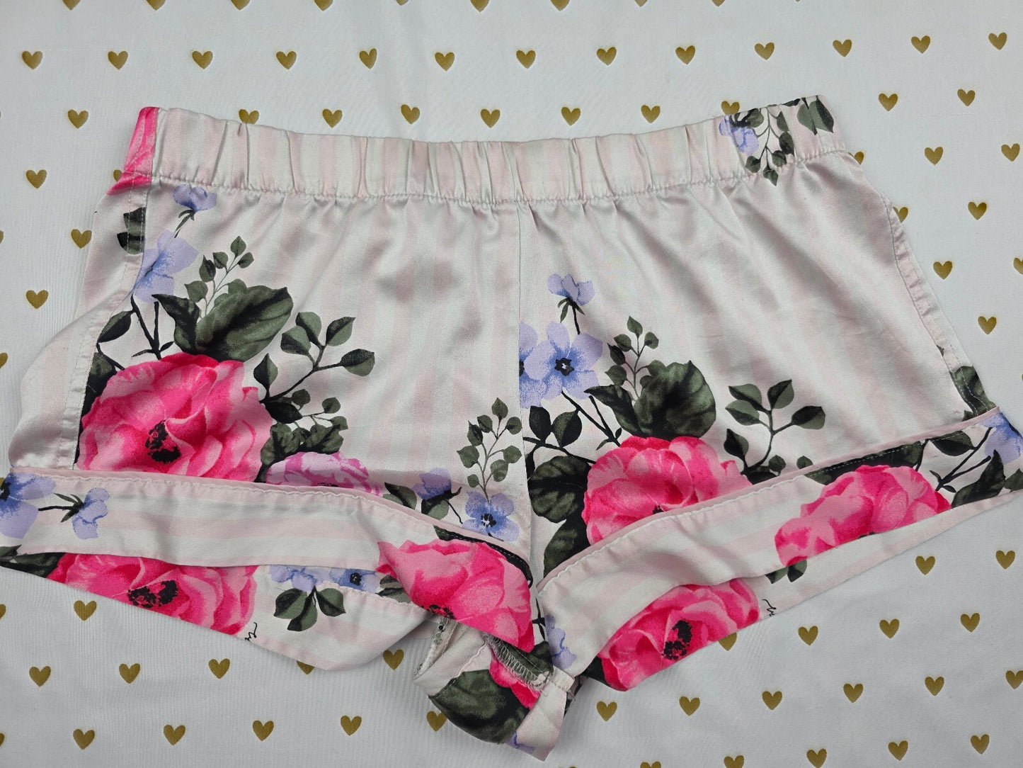 Victorias Secret Satin Floral XS Sleep Shorts Boxers Pajama Bottoms